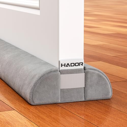 HADOR Door Draft Stopper for Bottom of Door, 36 Inch Under Draft Air Noise Light Blocker 30"- 36" Double Side Triangle Soundproof Sweep Filler Seal Gap up to 1.7" for Patio Sliding Door Guard, Grey - color: Gray, size: 1 Pack-36 Inch