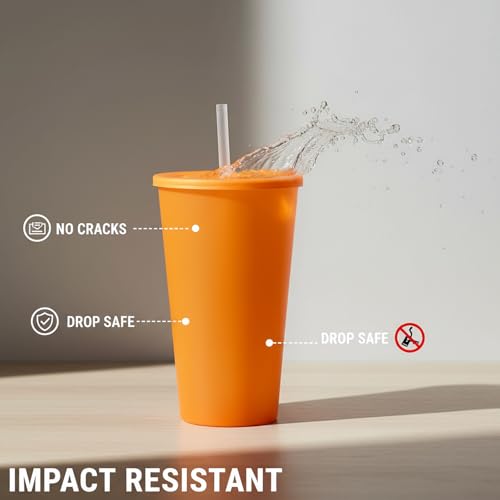 32 oz Cup with Lid and Straw set 8, Reusable Plastic Tumblers Jewel - color: Jewel