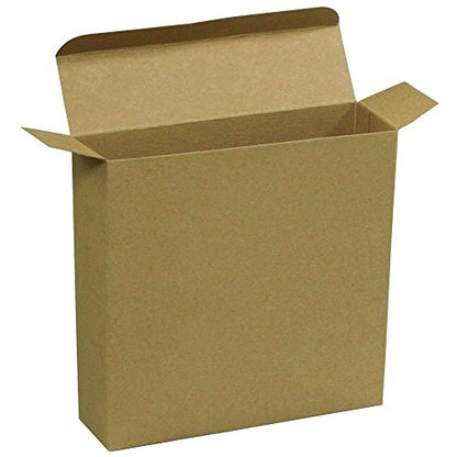 Aviditi Kraft Brown Folding Gift Boxes, 7 1/4" x 2" x 7 1/4", Pack of 250, Easy to Assemble Reverse Tuck Carton, for Small Gifts or Parts - color: Kraft