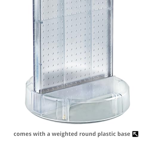 Azar Displays 700780 TWO-SIDED PEGBOARD FLOOR DISPLAY W/C-CHANNEL SIDES ON REVOLVING ROUND STUDIO BASE. PANEL SIZE: 16"W X 60"H, (Charcoal Graphite) - color: Charcoal