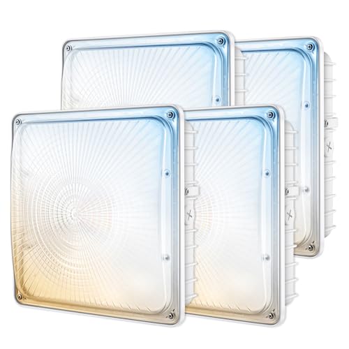 LED Canopy Light, 30W/45W/60W/70W Selectable, 3000K/4000K/5000K 3CCT, 4Pack