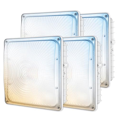 LED Canopy Light, 30W/45W/60W/70W Selectable, 3000K/4000K/5000K 3CCT, 4Pack