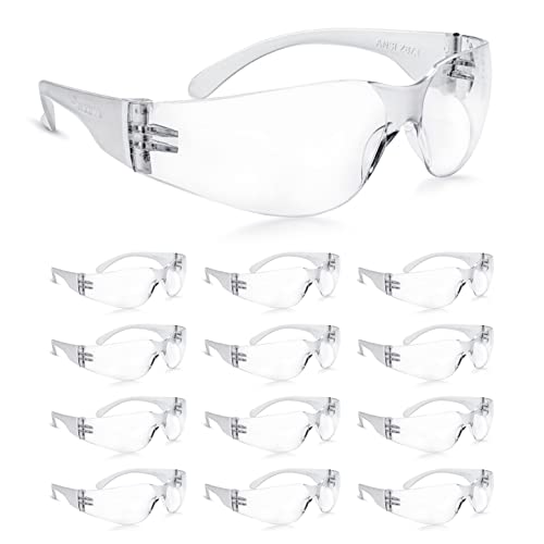 amoolo Clear Safety Glasses, ANSI Z87.1 Impact Resistant, 24 Pack, Adult - color: Clear, size: Adult's Size - 24 Pack