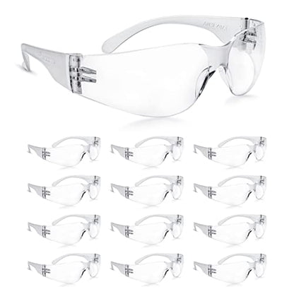 amoolo Clear Safety Glasses, ANSI Z87.1 Impact Resistant, 24 Pack, Adult - color: Clear, size: Adult's Size - 24 Pack