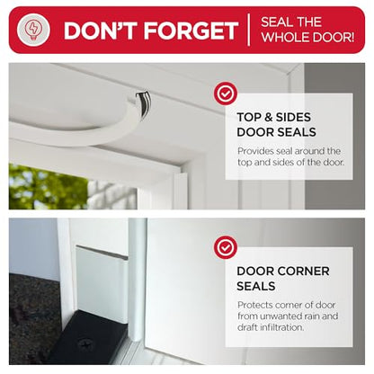 MD Building Aluminum U-Shape Commercial Screw-On Under Door Seal White 36in - color: White, size: 36 in.
