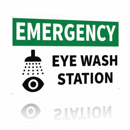 Emergency Eye Wash Station Metal Sign Wall Marker 12x8in