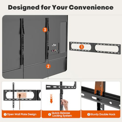 Heavy Duty Fixed TV Wall Mount for 37–140 Inch TVs up to 275 lbs - size: 140 Inch