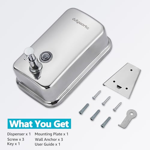 304 Stainless Steel Soap Dispenser Wall Mount, 800 mL - size: 27.05 fl.oz./ 800ml