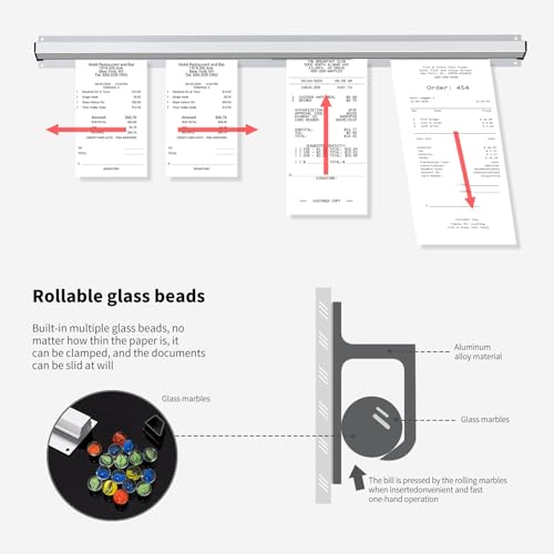 CjgyzTicket Holder for Restaurant, 36/48/60 inches, Restaurant Order Holder，and Easy to use, Suitable for Commercial Kitchens, cafes, Fast-Food(48 Inch, 2 Pcs) (48 Inch) - size: 48 inches