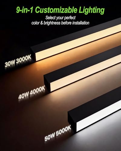 Glitgate 4FT LED Linear Lights, 30-50W 6250LM 3CCT, UL Listed, 4 Pack