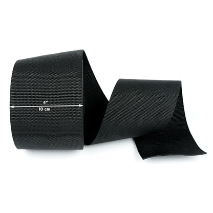 Country Brook Design - 4 Inch Heavy Weight Black Polypropylene (Polypro) Webbing - size: 50 Yards (Pack of 1)