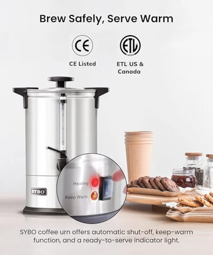 SYBO 120 Cup Commercial Coffee Urn, 18 L Large Coffee Maker - size: 120Cup Black