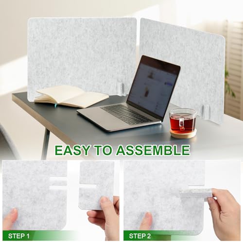 PATIKIL Desk Dividers 24" x 24",with 4Pcs Support Feet, Light Gray Style B - color: Light Gray Style B, size: 24" x 24"