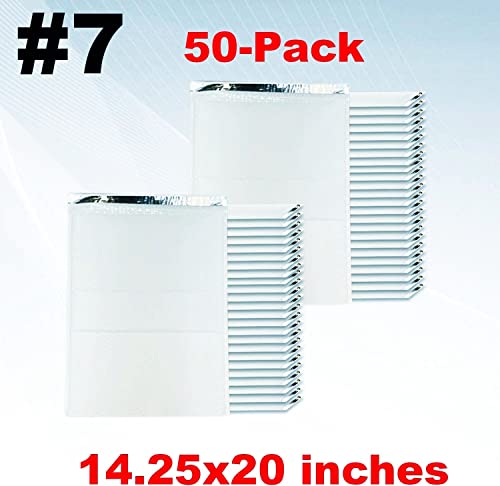 iMBAPrice 14.5x20 Inches White Color Polybubble Bag, 50-Pack Size #7 Self Seal Poly Bubble Mailers Padded Packing Envelopes (Total 50 Bags) - color: White Poly Bubble, size: 14.5"x20" Poly (50 Envelopes) Value Pack