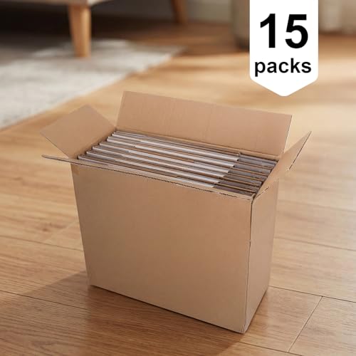 CRUGLA 12x9x8 Shipping Boxes 15 Pack, White Corrugated Cardboard Boxes with Side-Lock and Pre-Applied Double-Sided Tape, Easy Assemble Packing Mailer Boxes for Small Business Shipping - size: 12x9x8 Inch 15 Pack