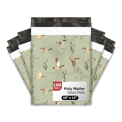 10x13 (100) Ducks Designer Poly Mailers Waterproof Self Sealing Tear Resistant Polymailers Shipping Envelopes Premium Printed Bags For Small Businesses - color: Ducks, size: 10x13 inches