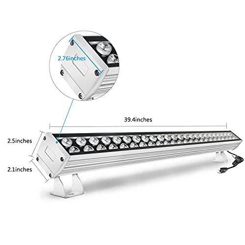 48W Wall Washer Light, 39.4in Wall Washer Linear Light 5000K Daylight White, Super Bright 4800lm Outdoor wall Washer led Light with US 3-Plug IP65 Waterproof Suitable for Garden, Bridge