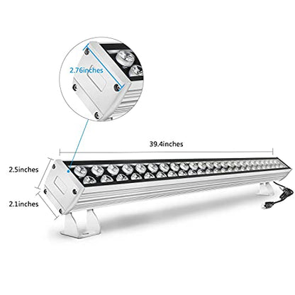 48W Wall Washer Light, 39.4in Wall Washer Linear Light 5000K Daylight White, Super Bright 4800lm Outdoor wall Washer led Light with US 3-Plug IP65 Waterproof Suitable for Garden, Bridge
