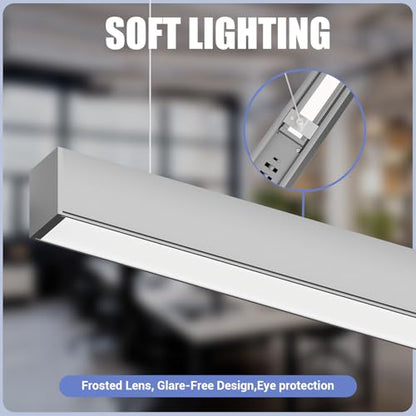 4FT LED Linear Lights 50/45/40/35/30W Up and Down Light,3/4/5000K 4Pack - color: Silver, size: 4FT4P