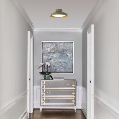 BISAMIYA Modern LED Ceiling Light, Brass Accent, 12.6 inch - color: Green