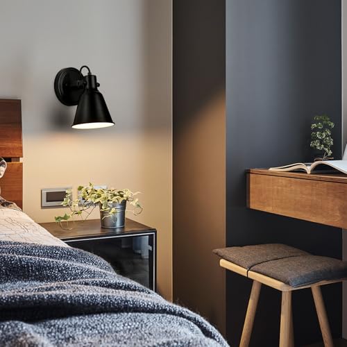 DIRYZON EUL 1-Light Adjustable Industrial Ceiling Spot Light with Adjustable Head, Matte Black Semi Flush Mount Fixture for Indoor Bedroom, Hallway, Kitchen Lighting - color: Black, size: 1-Light