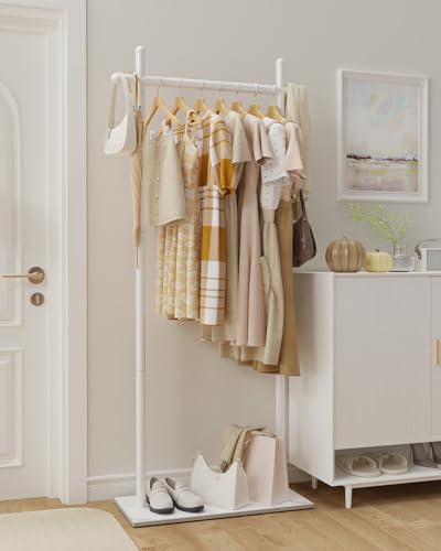 Coat Racks Freestanding with Natural Rock Base,68.9in,White,Large - color: White, size: 25.6*11.8*68.9in