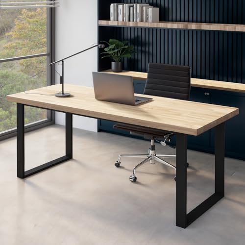 Howizz Butcher Block Countertop 48 x 25 x 1.5 - Hevea Unfinished Solid Wood Table Top, Wood Countertop for DIY Desk, Table, Workbench, Kitchen Island. - size: 48"L x 25"W x 1.5"Th