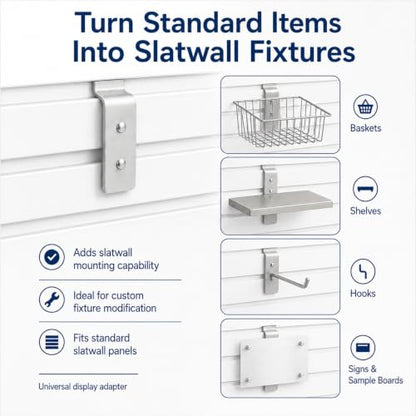 20 Pcs Slatwall Metal Plate 1 x 1.5'' Slat Wall Mounting Adapter