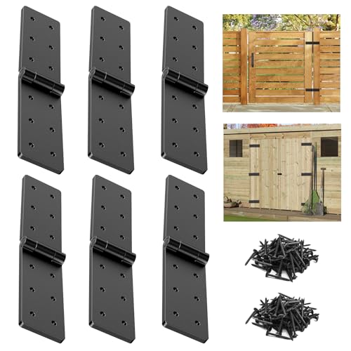 Heavy Duty Gate Hinges – 270° Fold-Flat, Rust-Proof Black Iron (6PC)