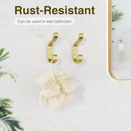Coat Hooks Wall Mount,Heavy Duty Wall Hooks for Backpack,Towel,Gold 6 Pack - color: Gold, size: 6 Pack