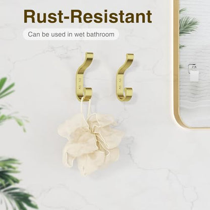 Coat Hooks Wall Mount,Heavy Duty Wall Hooks for Backpack,Towel,Gold 6 Pack - color: Gold, size: 6 Pack