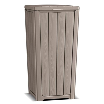 EFU 38 Gallon Outdoor Trash Can with Lid, Waterproof Garbage Can Bin - color: Grey, size: 38 Gallon