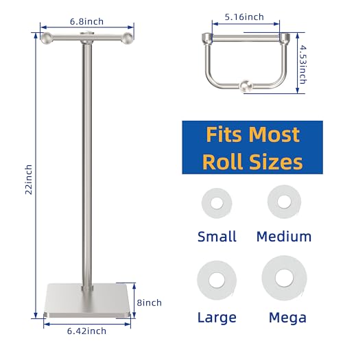 RUACQ Bathroom Toilet Paper Holder Stand, Brushed Nickel - color: Brushed Nickel