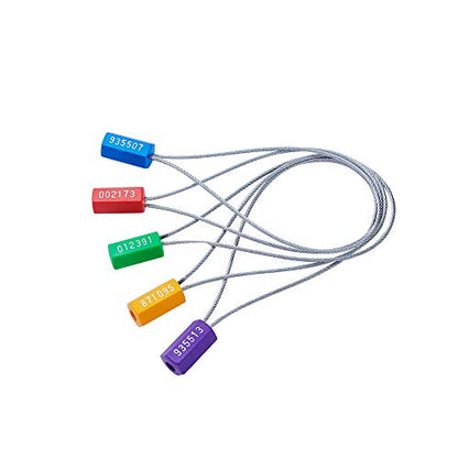 Tamper Proof Steel Numbered Shipping Seals 200pcs (5 Colors) - size: 200 Pack