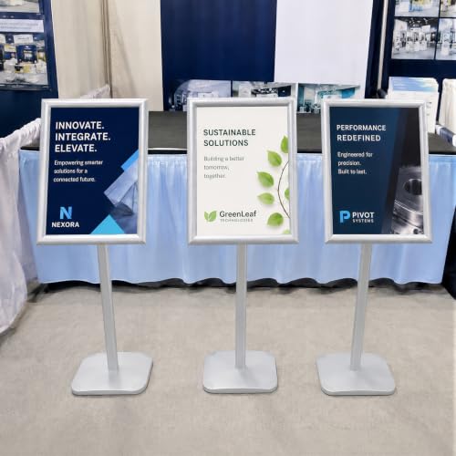 Pedestal Sign Holder Stand 11"x17", Heavy Duty Standing Sign Holder - color: Sliver, size: 11x17 in