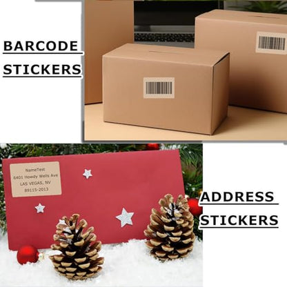 3" x 2" Thermal Labels Stickers Brown, Thermal Printer Shipping Stickers, Multipurpose Inventory Self-Adhesive Direct Thermal Label for Small Business (500 Labels/Roll) - style: 3" x 2"-Brown-500PCS