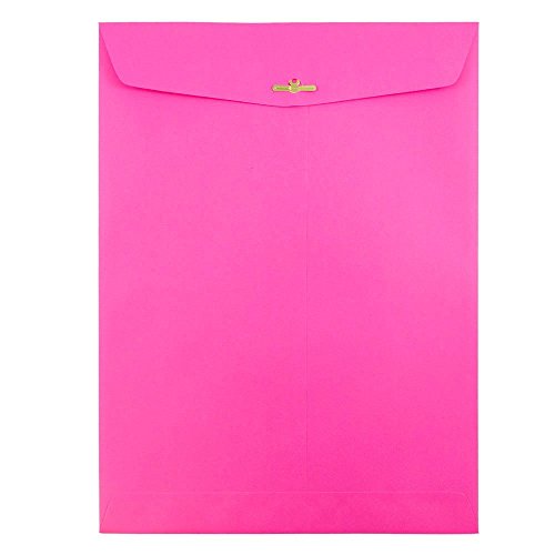 JAM PAPER 9 x 12 Colored Envelopes with Clasp Closure - Ultra Fuchsia Hot Pink - 25/Pack - color: Ultra Fuchsia, size: Pack of 25