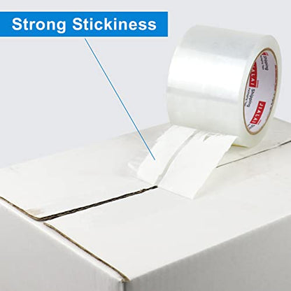 JIALAI HOME 3" Heavy Duty Packing Tape 6 Rolls, Total 360Y - 3 inch x 65 Yards, 2.4 mil Thick, Clear 3 Inch Wide Packaging Tape for Shipping, Mailing, Moving & Storage