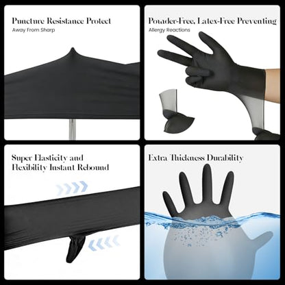 Kids Disposable Gloves, 5-Mil Safe Black Nitrile, XS, 50Ct - color: Black of 50pcs, size: X-Small