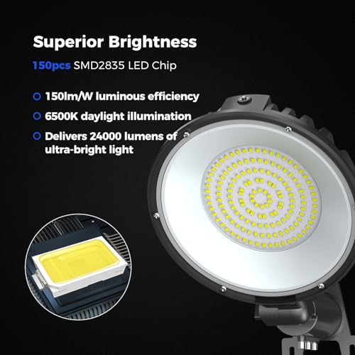 AIKVSXER 160W LED Barn Light Dusk to Dawn, 24000LM Outdoor Yard Light 6500K