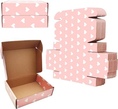 Recyclable Cardboard Small Gift Mailer Boxes for Shipping Packaging Craft Mother's Day Gifts Giving Products (Pink, 9 x 6 x 2 Inch) - color: Pink, size: 9 x 6 x 2 Inch