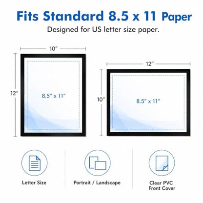 Magnetic Sign Holder 8.5 x 11, 5 Pack Self Adhesive Magnetic Frame for Letter Size Paper, Clear PVC Quick Change Sign Display Sleeve for Glass, Wall, Office, Store & Restaurant - size: 8.5"x11" 5 Pack
