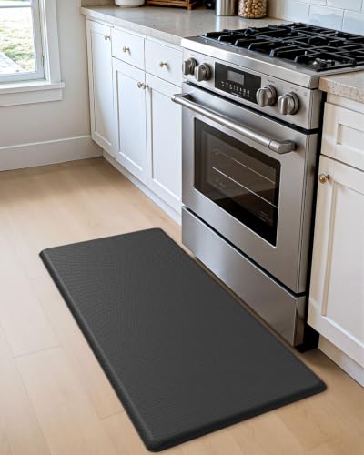 DEXI Anti Fatigue Kitchen Floor Mat Cushioned Standing Runner 39x20, Black - color: Black, size: 39"L x 20"W x 0.7"Th