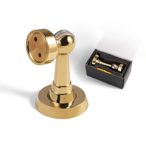 PANALI Magnetic Door Stoppers,Brass Heavy Duty Door Catch,Drilling Door Stop with Screws,Strong Door Holder to Keep Door Open,1 Pack,Bright Gold - color: Bright Gold