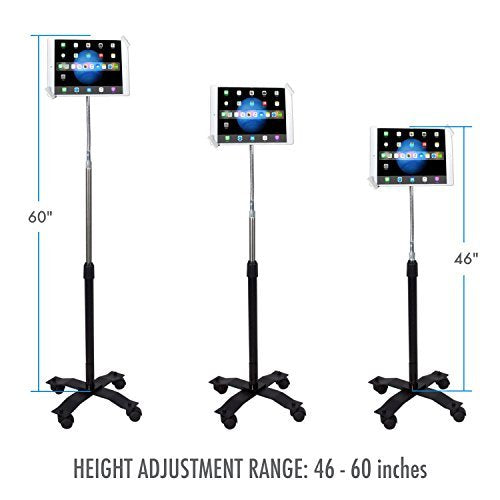 Gooseneck Floor Stand - CTA Compact Security Gooseneck Floor Stand for Tablets with Lock and Key Security System for iPad 7th/ 8th/ 9th Gen 10.2", iPad Pro 12.9", and Surface Pro 4 (PAD-SCGS)