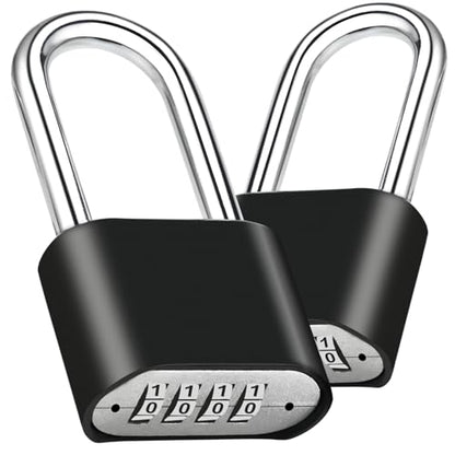 Faburo 2pcs Combination Lock, Heavy Duty Combo Lock, Combination Padlock - color: 2pcs-Long-Black
