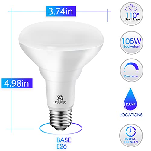 Energetic 12 Pack LED Recessed Light Bulb BR30 1500LM, 5000K - size: 12 Count (Pack of 1)