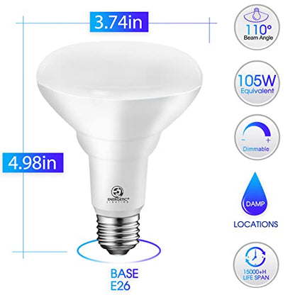 Energetic 12 Pack LED Recessed Light Bulb BR30 1500LM, 5000K - size: 12 Count (Pack of 1)