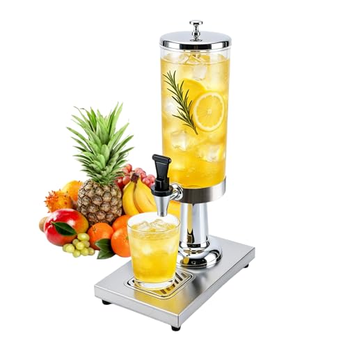100oz/3.2 qt Drink Dispenser with Leak-Proof Spigot & Ice Core - color: Silver