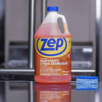 Zep Heavy-Duty Citrus Cleaner and Degreaser - 1 Gallon - ZUCIT128CA - Restaurant Grade, Removes Oil, Grease, Adhesive, and Kitchen Soil on Stovetops, Appliances (2) - size: 256 Fl Oz (Pack of 1)
